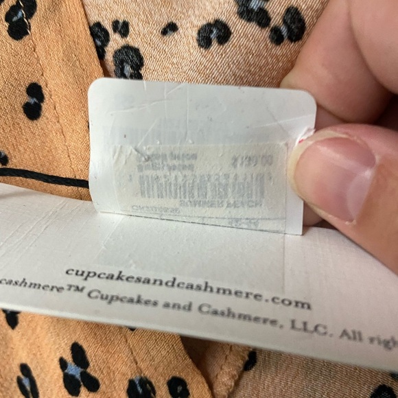 Cupcakes and Cashmere Women’s Summer Peach Midi Dress Animal Print Size Large - Picture 5 of 11